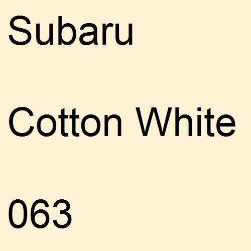 Subaru, Cotton White, 063.